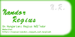 nandor regius business card